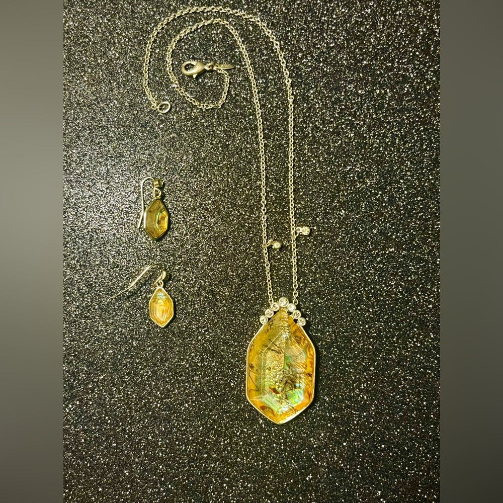 Vintage Avon faux Abalone $ diamond